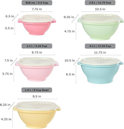 Tupperware Heritage Collection 36 Piece Food Storage Container Set in Vintage Colors- Dishwasher Safe & BPA Free - (18 containers + 18 lids)