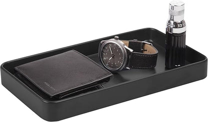iDesign Steel Vanity Tray for Bathroom Organization and Storage - Matte Black
