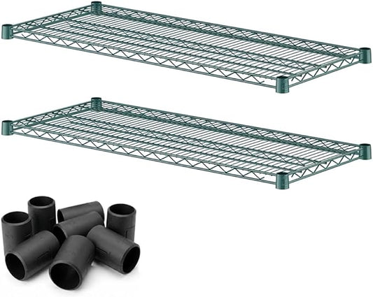 2 Pack Green Additional Wire Shelf for 18" x 42" Shelving Units, Replacement Shelves for Wire Rack