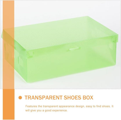 SHINEOFI 7pcs Colorful Shoe Storage Boxes Set Stackable Foldable Pp Plastic Shoe Organizer with Thickened Flip Lids Multi-color Containers for Home Closet Storage 27.5×18×9.5cm