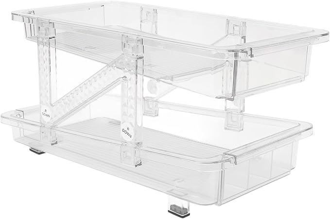 Rolling Soda Can Organizer, Rolling Drink Organizer Multifunctional for Pantry (Clear)