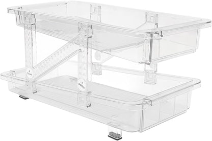 Rolling Soda Can Organizer, Rolling Drink Organizer Multifunctional for Pantry (Clear)