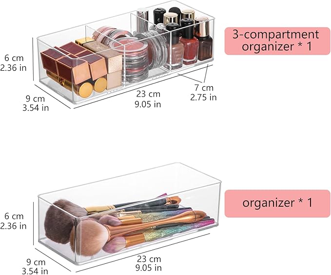 Acrylic Organizer 2 pieces Makeup Organizer Countertop For Drawers Organizer Storage Bathroom Organizers And Storage Is A Good Choice For Desktop Finishing (2)