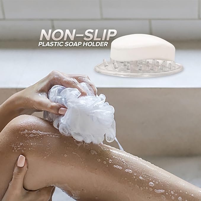 Better Houseware Soap Dish, Set of 2 Soap Holder, Non-Slip Plastic Bar Soap Holder Shower for Bathroom Organization Soap Saver Soap Dishes for Bar Soap