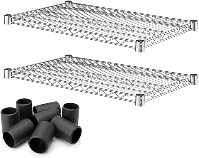 2 Pack Chrome Additional Wire Shelf for 18" x 30" Shelving Units, Replacement Shelves for Wire Rack