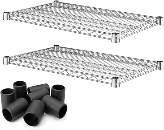 2 Pack Chrome Additional Wire Shelf for 18" x 30" Shelving Units, Replacement Shelves for Wire Rack