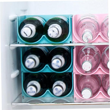 PRETYZOOM Fridge Can Dispenser Stackable Soda Can Organizer Sturdy Refrigerator Storage Rack for Bins Bottles