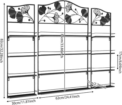 4 Tier Wall-Mounted Nail Polish Storage Racks 3PCS Metal Nail Polish Organizer Shelf for Wall Cosmetic Display Cases Perfume Lipstick Display Stand for Home Spa Nail Salon