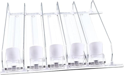 Drink Can Dispenser, Organizer for Fridge Spring Loaded Adjustable Organiser Drinks Dispensador Automtico Refrescos Push Rod Slide Rail Soda Beer Beverages 38cm White Pull-Out