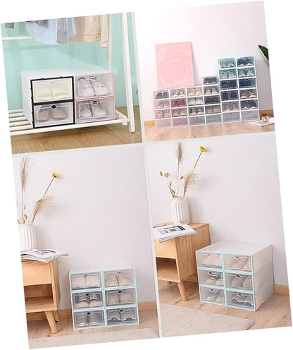 Alipis 6pcs Plastic Shoes Storage Boxes Thickened Shoe Boxes Organizing Containers for Women Easy to Find Without Opening