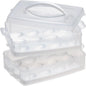 Snapware (2-Layer,24 Eggs Plastic Detachable Deviled Egg Carrier Storage Container With Lid and Handle,Freezer Dishwasher Microwave Safe,(Pack of 6)