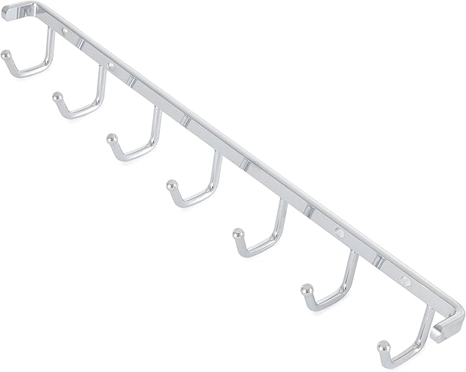 Rev-A-Shelf Sidelines 14" Closet Wall Hanging Mount for Belt, Scarf, or Tie Accessory Organization Rack Holder Hanger w/7 Hooks Chrome, BRCL-14NS-CR-1