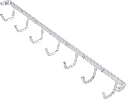 Rev-A-Shelf Sidelines 14" Closet Wall Hanging Mount for Belt, Scarf, or Tie Accessory Organization Rack Holder Hanger w/7 Hooks Chrome, BRCL-14NS-CR-1