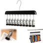 Kruggo Closet Organizer with 10 Clips, 2026 Upgraded 360° Swivel Multi-Hook Wardrobe Organizer, Space Saving Hanging Legging Hangers for Closet (1, Black-10 clicks)