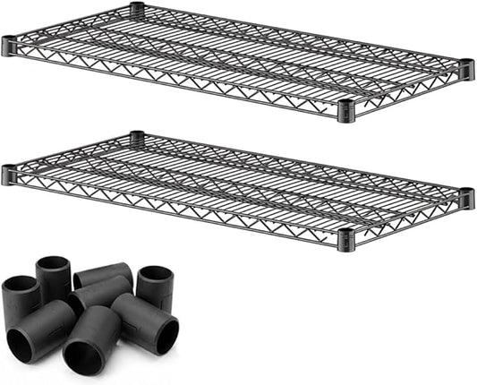 2 Pack Black Additional Wire Shelf for 18" x 36" Shelving Units, Replacement Shelves for Wire Rack