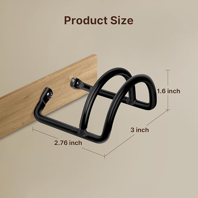 SEKSON Cowboy Hat Rack for Wall, 2 Pack Metal Iron Hat Holder, Wide Brim Hat Hooks, Wall Mount Hat Hanger for Baseball Caps, Fedoras, Straw Hats, Black