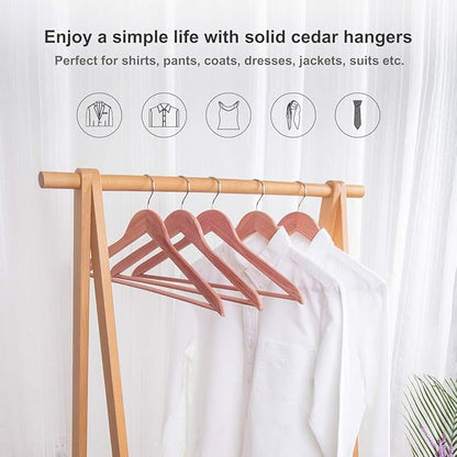 Belt Hanger Rack Holder and Solid Cedar Hangers for Closet 12 Pack