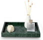 Elegant Green Marble Tray for Bathroom, 12" x 8" x 1.2" Natural Marble Serving Tray for Kitchen & Home Decor – Natural Marble Vanity Organizer
