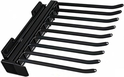 Pull Out Pants Rack, 9 Arms Aluminum Alloy Slid Pant Rack, Closet Pants Organizer Load 51lbs Pull Out Trousers Rack Sizes L 17.7in h 5.5 in w 13.4in (Left-Side Installation)