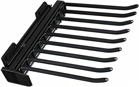 Pull Out Pants Rack, 9 Arms Aluminum Alloy Slid Pant Rack, Closet Pants Organizer Load 51lbs Pull Out Trousers Rack Sizes L 17.7in h 5.5 in w 13.4in (Left-Side Installation)