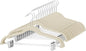 Cozymood Velvet Skirt Hangers 36 Packs Ultra Thin Hangers with Clips Non Slip Velvet Pant Hanger Space Saving Clothes Hanger with Clips for Pants, Skirts, Jeans, Shorts (Beige)