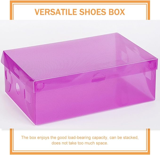 Milisten 7pcs Colored Pp Shoe Storage Boxes with Thickened Flip Lid Stackable Shoe Organizers 27.5x18x9.5cm Foldable Containers for Men Women and ’ Closet Organization