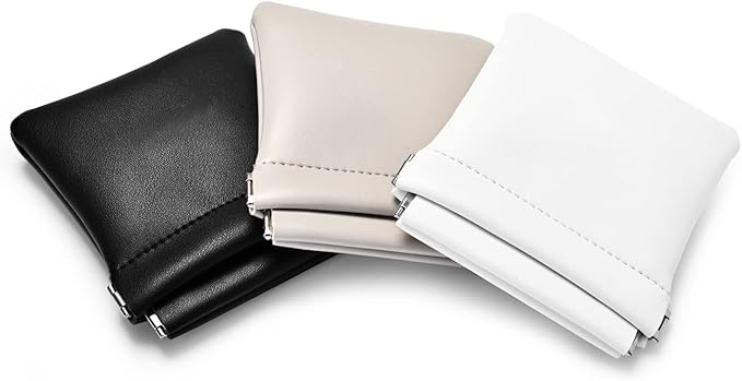 PU Leather Jewelry Travel Bag Leather Jewelry Pouch Christmas,Wedding Party Favor Gift Bag (S, Black)