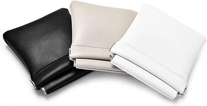 PU Leather Jewelry Travel Bag Leather Jewelry Pouch Christmas,Wedding Party Favor Gift Bag (S, Black)