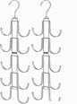 Handbags Purse Organizer for Closet: 2 Pack Bag Rack Hanger with 10 Big Hooks - 360° Rotation Purse Hanger for Display - Collapsible Space Saving for Handbag Belt Scarve Tie - Silver