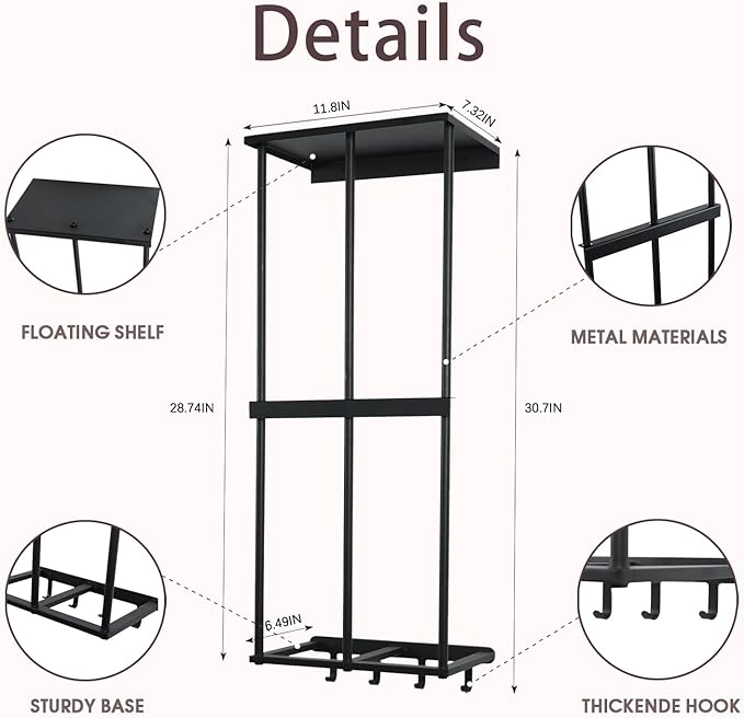 Camping Chair Rack for Garage Storage, Metal Camping Chair Storage Wall Mount Beach Chair Umbrella Storage Holder with 4 Hooks for Garage Organizer