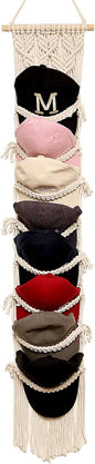 jontell Baseball Cap Storage Over Door-1 Pack-Boho Macrame Cap Holder Wall Hat Organizer for Baseball Cap Holder, Hat Rack for Wall Hanging Hat Holder for Bohemian Bedroom Decor