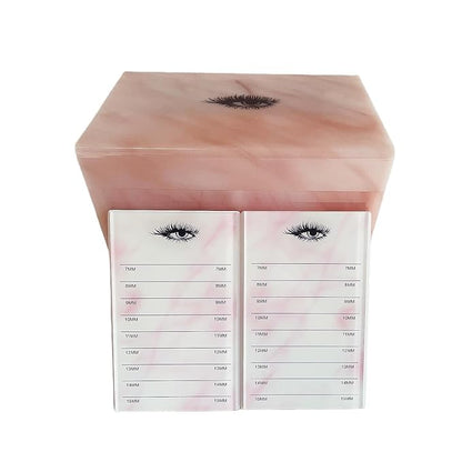 10 Layers Acrylic Eyelash Storage Box,Eyelash Holder Extension Tool,Makeup Organizer False Eyelashes Glue Pallet Holder, Grafting Eye lashes Close-Packed Display with 10 Pallets (Marble Pink)