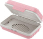 Quatish Leakproof Bar Soap Holder Dish with Lid for Shower, Portable Travel Soap Case Box for Gym, Camping, Hiking, Outdoor Use, Travel Size Toiletries Essentials, Keeps Soap Dry, Pink
