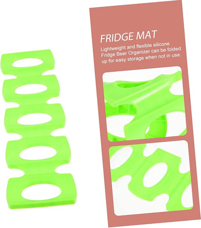 Unomor Silicone Beer Mat Soda Can Dispenser for Refrigerator Convenient Beer Organizer Stackable Drink Holder Easy to Clean Suitable for Cans Fridge Supplies