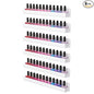 FEMELI Nail Polish Wall Rack: 6 Shelves 15 Inch White Acrylic Nail Polish Holder Organizer for 66-90 Bottles, Multi-Purpose Acrylic Floating Shelves (15 Inch, White)