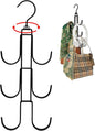 Purse Hanger Organizer for Closet Metal Hanging Bag Holder Hook 360° Rotatable Handbag Storage Hook Rack for Handbags Belts Clothes Ties Accessories(Black)
