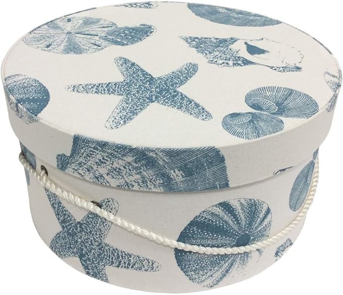 Sarah's Hat Boxes Classic Shells Hat Box – 21.5" x 11.5" (Dia. x Ht.) Handmade in USA – Odorless Non-Toxic Adhesive, Cording Handle – Premium Storage for Hats & Accessories