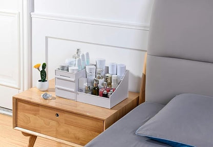 Makeup Organizer With Drawers, Bathroom Countertop Organizer for Cosmetics, Vanity Storage for Lipstick, Brushes, Lotions, Eyeshadow, Nail Polish and Jewelry