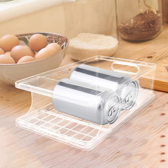 Zerodeko Beverage Can Organizer Stackable Drink Holder for Fridge Pantry Countertop Design for Easy Access and Tidy Storage for Cans and Bottles Home Rvs and