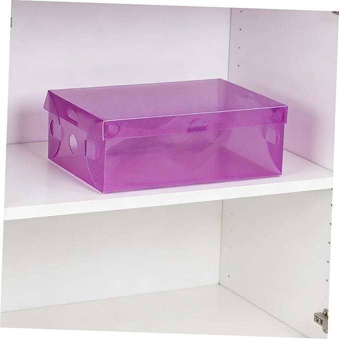 Healifty Shoe Storage Box Sturdy Plastic Foldable Storage Bin Stacked Shoe Boxes Easy to Use