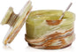 Radicaln Marble Salt Cellar with Lid 4" Inch Green Handmade Salt Jar & Table Salt Storage For Kitchen Countertop, Ideal Salt Container, Salt Dish & Sugar Bowl For Table