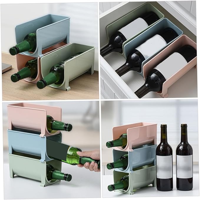 Mikinona 2pcs Kitchen Storage Rack Material Beer Can Stands Fridge Drink Organizer