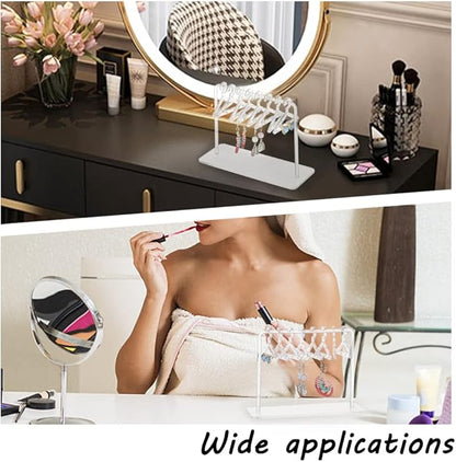 PH PandaHall Acrylic Earring Holder, Coat Hanger Shape Jewelry Organizer Clear Dangle Earring Display Stand Acrylic Ear Studs Display Rack for Retail Show Personal Exhibition, 2.3x5.9x4.2inch