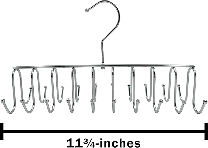 2 Pack of 20 Hook Chrome Closet Hangers for Belts, Ties, Bras, Scarves by Electronix Express