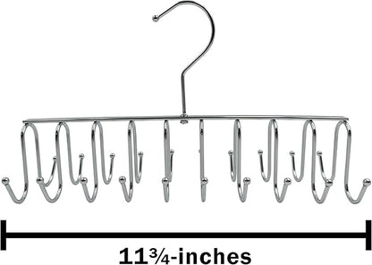 2 Pack of 20 Hook Chrome Closet Hangers for Belts, Ties, Bras, Scarves by Electronix Express