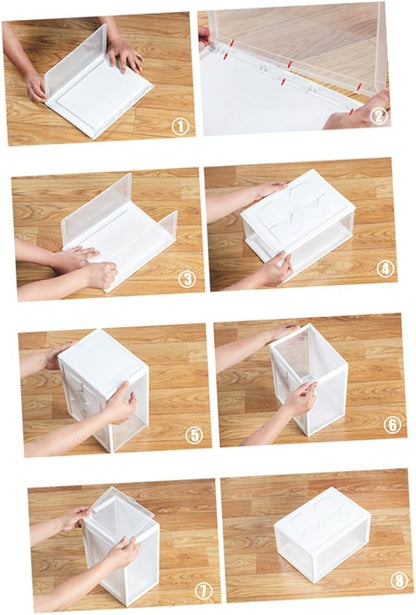 BESPORTBLE Plastic Basketball Shoe Box Storage Container 36X26X20Cm White Shoes Organizer for Home Closet Storage