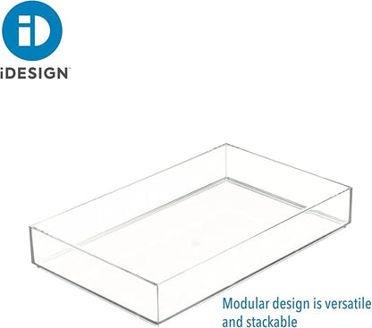 iDesign Makeup Drawer Organizer Tray for Vanity or Bathroom Countertop - Set of 2 - Clear