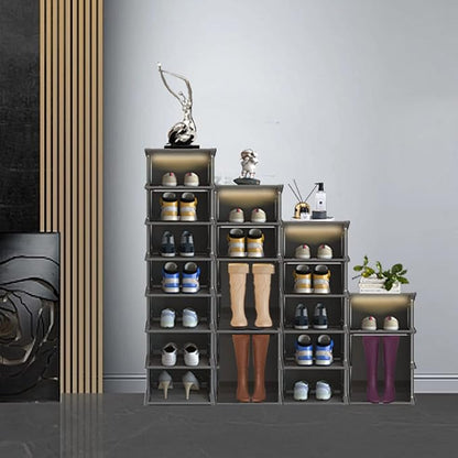 AFOORD Narrow Shoe Rack 18 Tiers, Tall Skinny Shoe Organizer, Small Space and Vertical Shoe Rack, Suitable for Entryway,Hallway,Closet, Corner, Bedroom and Garage Shoe Shelf