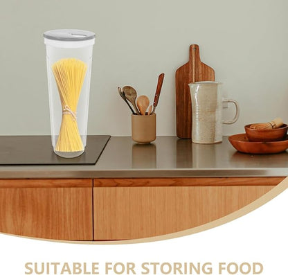 Vertical Noodle Jar with Rotating Lid Food Storage Container for Spaghetti Grains Cereal Nuts Beans Kitchen Organization 11.22 X 4.13 X 3.34 Inches