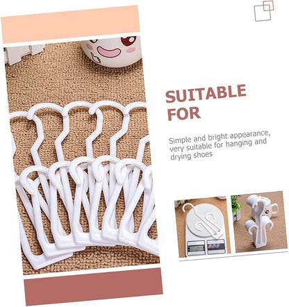 VOSAREA 20Pcs Plastic Shoe Hanging Hooks Shoe Display and Drying Racks Adjustable Storage Organizers for Closet and Door for Home and Travel